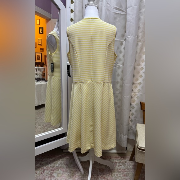 New York & Company Lemon Striped Mini Dress - Picture 3 of 4